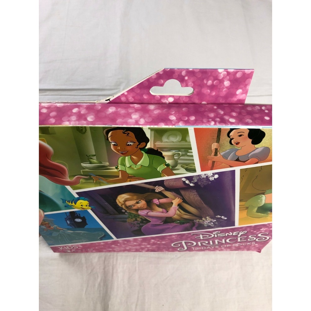 Disney Princess Advent Calendar 12 Days of Socks Girls Size L (3-10) NEW Holiday